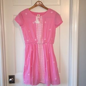 Gap girls pink dress with white embroidery